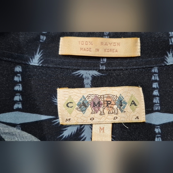 Campiabmoda Men's Blue Patterned Hawaiian Shirt Size M - Picture 6 of 6